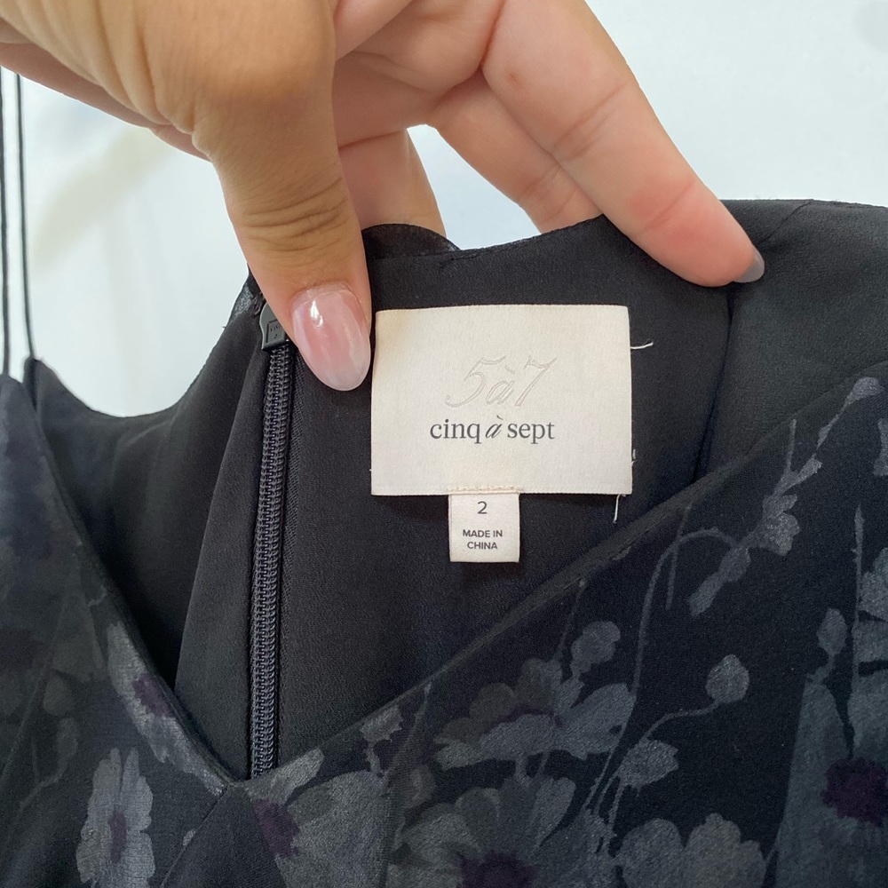 Cinq à Sept Joelle Floral Silk Dress - Picture 5 of 7